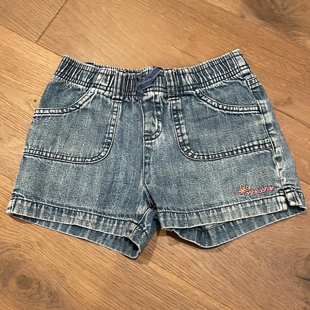 5/$25 EUC OshKosh Elastic Waist Denim Shorts with Front & Back Pockets Size 6x
